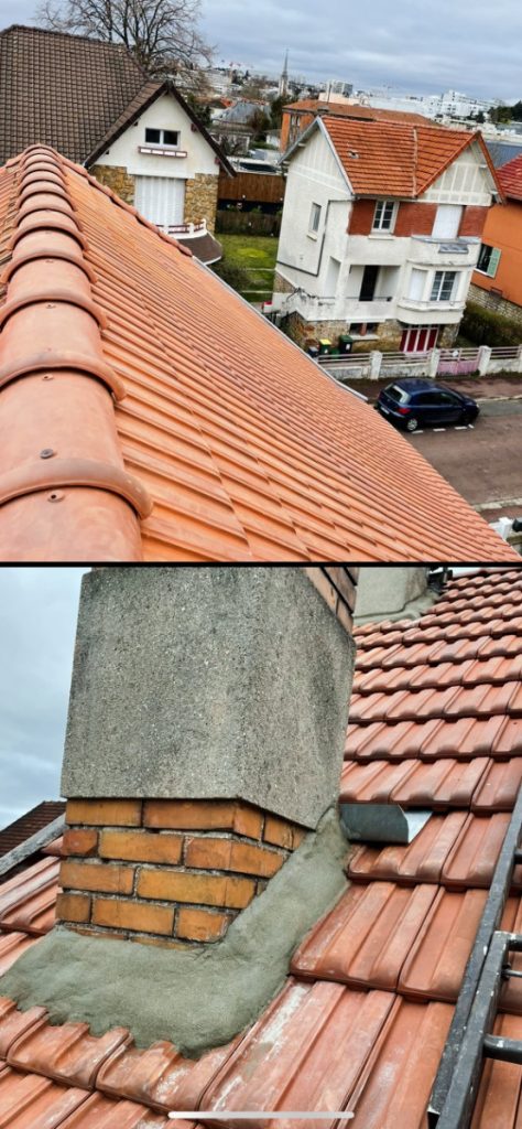 zinguerie-étanchéité base cheminée - Nettoyage Démoussage, dégraisser contre la pollution tuiles & façade